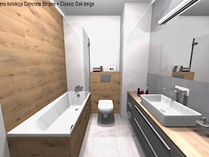 Jasna łazienka z elementami drewna. - zdjęcie od Lemax_Design_Projekty_Łazienek