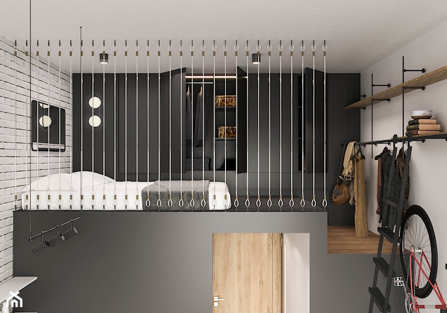 Bachelor Pad - Sypialnia, styl industrialny - zdjęcie od mow.design