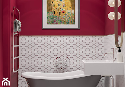 Modern deco - Mała bez okna z lustrem łazienka, styl glamour - zdjęcie od mow.design