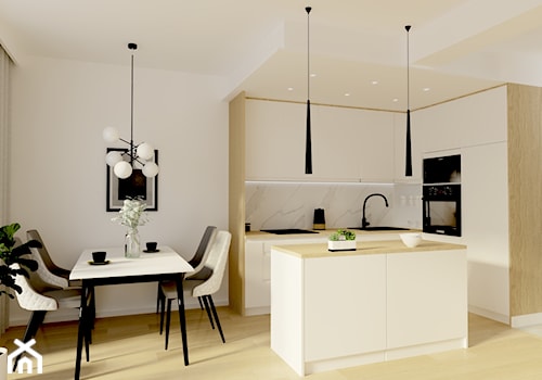 Aneks kuchenny w pokoju dziennym - zdjęcie od Your Floor Studio Projektowania Wnętrz