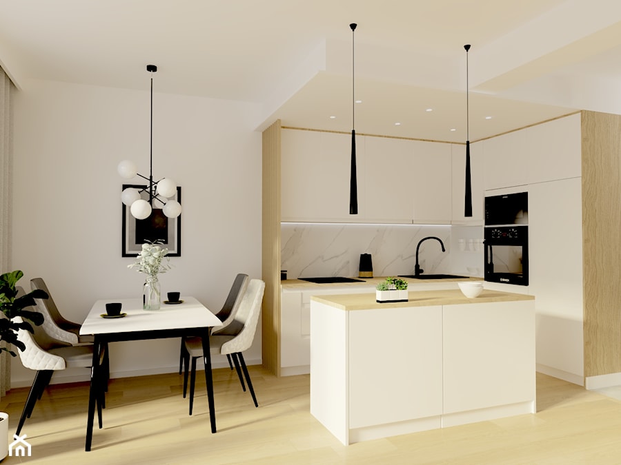 Aneks kuchenny w pokoju dziennym - zdjęcie od Your Floor Studio Projektowania Wnętrz