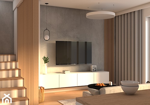Pokój dzienny z aneksem kuchennym - zdjęcie od Your Floor Studio Projektowania Wnętrz
