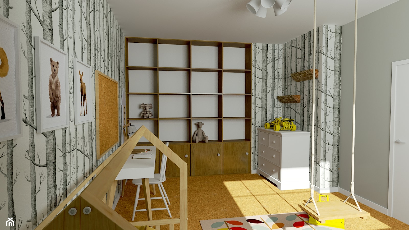 Pokój dziecka w modernistycznym mieszkaniu - leśny pokój - zdjęcie od Urszula Karasiewicz - Homebook