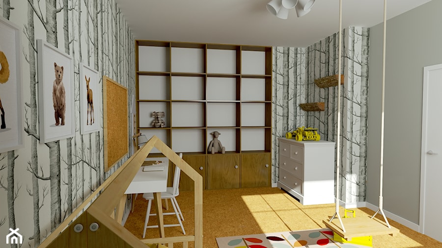 Pokój dziecka w modernistycznym mieszkaniu - leśny pokój - zdjęcie od Urszula Karasiewicz