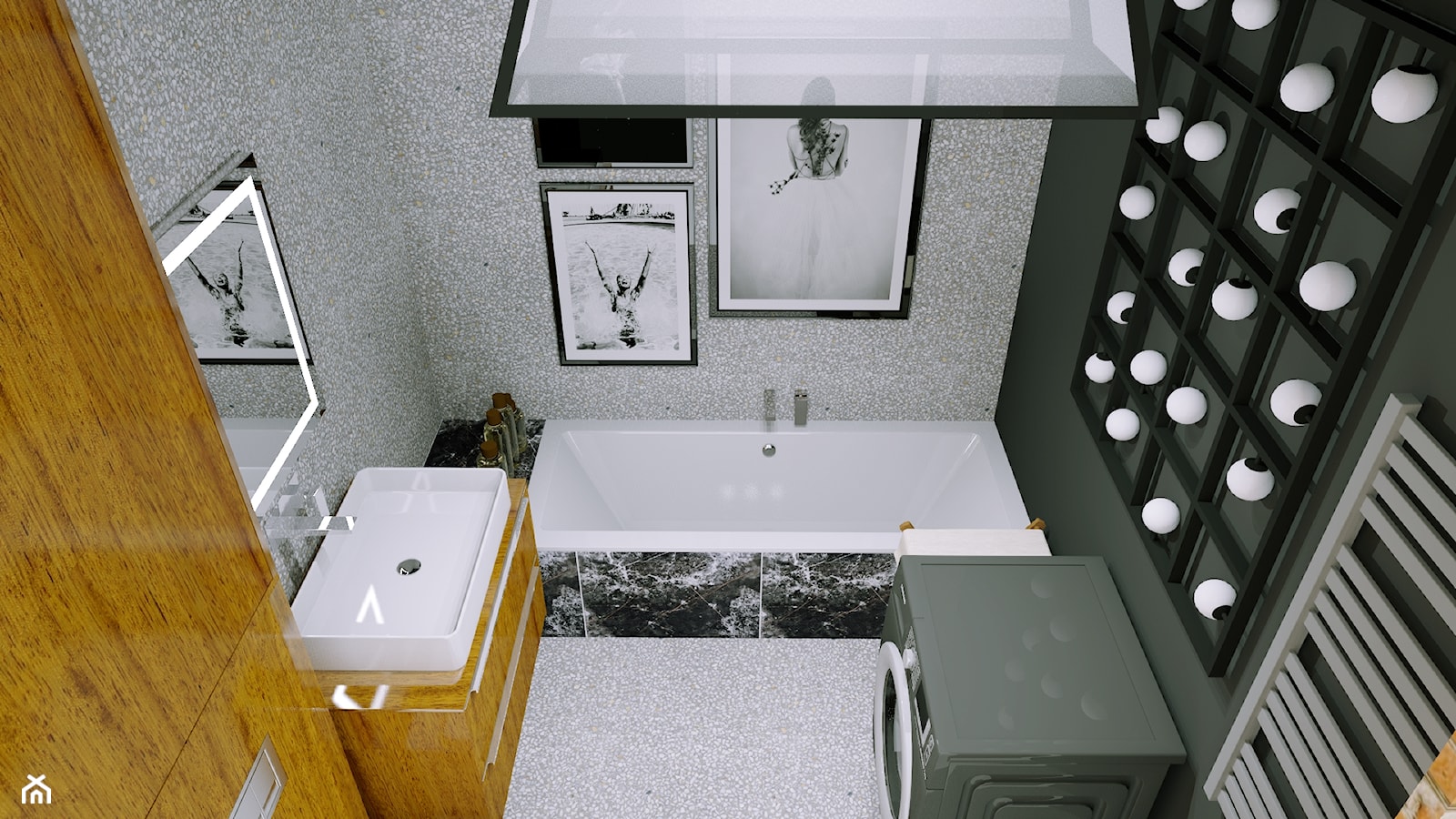 Modernistyczna łazienka z lastryko - zdjęcie od Urszula Karasiewicz - Homebook