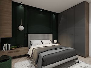 KOLORY ZIEMI W ELEGANCKIM WYDANIU - Średnia biała czarna sypialnia, styl nowoczesny - zdjęcie od Wutektura