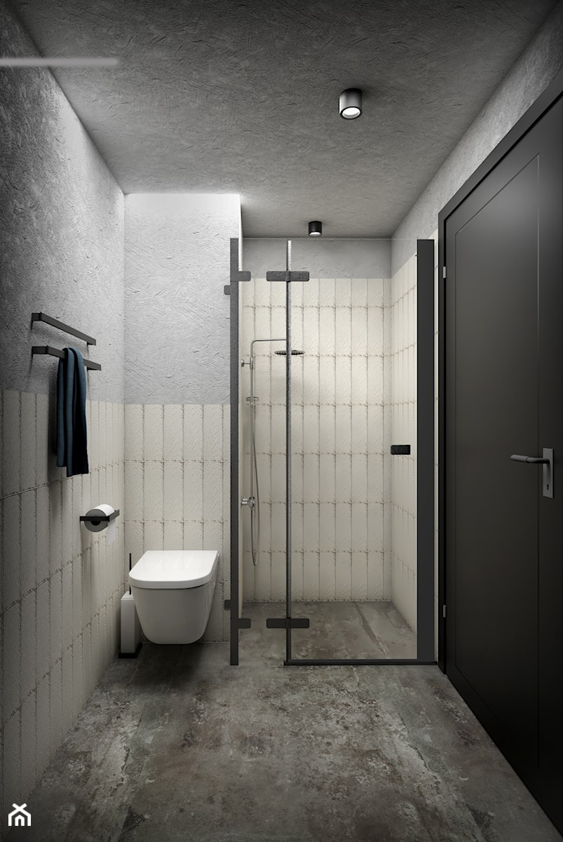 DIGITAL NOMAD'S FLAT - Średnia bez okna z punktowym oświetleniem łazienka, styl nowoczesny - zdjęcie od magdalleenna