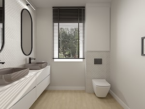 łazienka z dwoma umywalkami - zdjęcie od 3d studio projektowanie wnętrz, wizualizacje