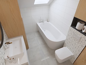 łazienka ze skosem - zdjęcie od 3d studio projektowanie wnętrz, wizualizacje
