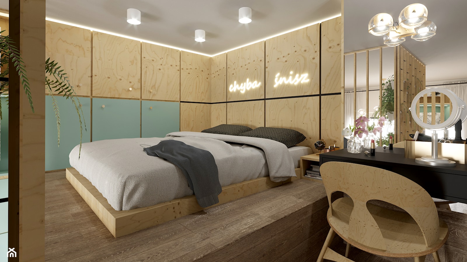Apartament Praktyczny MINIMAXY - Średnia sypialnia, styl nowoczesny - zdjęcie od Monika Bucholc - Homebook