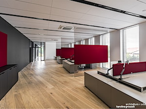 Projekt wnętrz biurowca firmy ATUT w Rakoniewicach - Biuro, styl minimalistyczny - zdjęcie od pracownia architektury i urbanistyki karolina groszek