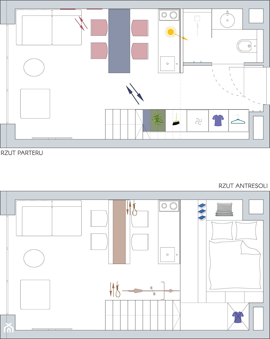 rzut - układ funkcjonalny - zdjęcie od pracownia architektury i urbanistyki karolina groszek