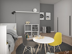 Mieszkanie Ochota - Średni czarny pokój dziecka dla nastolatka dla chłopca, styl minimalistyczny - zdjęcie od ZKA architekci
