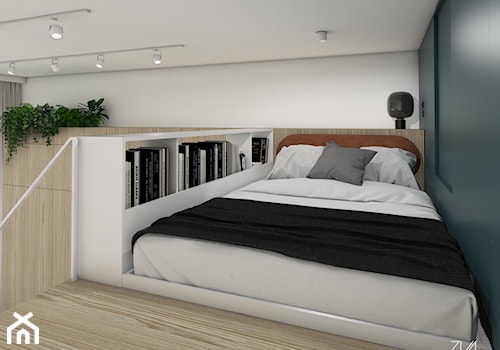 Mikromieszkanie z antresolą - Sypialnia, styl minimalistyczny - zdjęcie od ZKA architekci