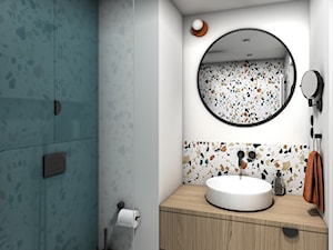 Mikromieszkanie z antresolą - Średnia bez okna z punktowym oświetleniem łazienka, styl minimalistyczny - zdjęcie od ZKA architekci