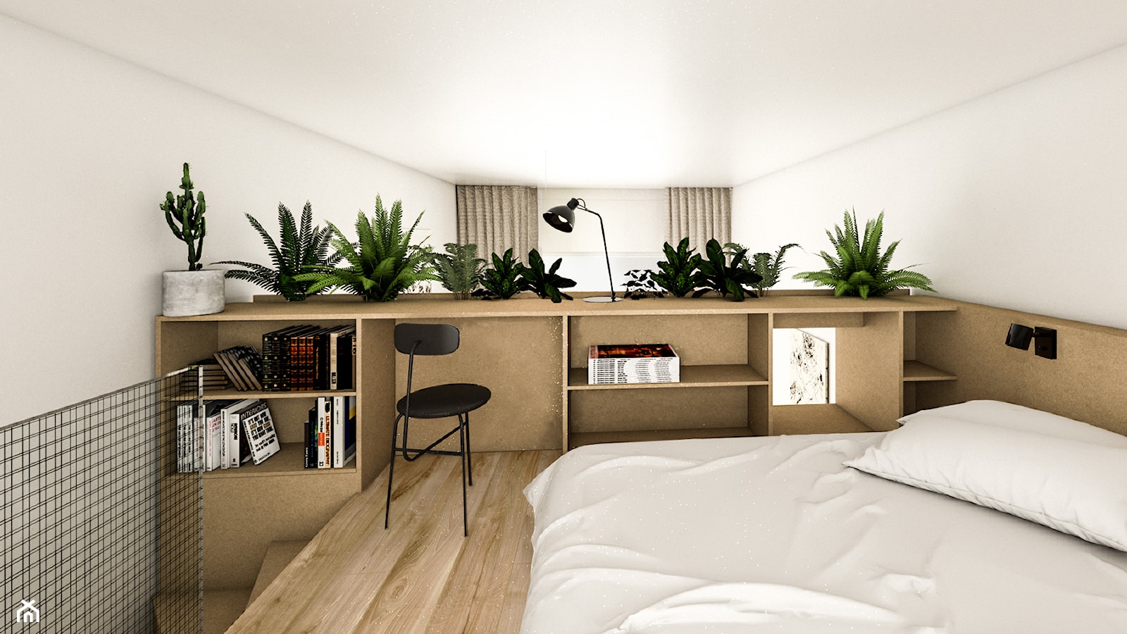 Wizualizacja sypialni - zdjęcie od Kuba Krysiak Autorska Pracownia Projektowa - Homebook