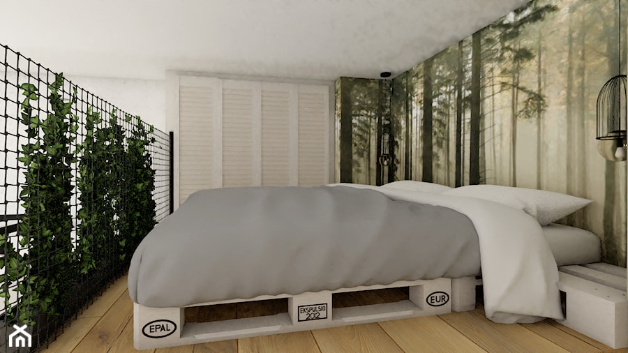 MINI-MAXI URBAN JUNGLE - Średnia biała sypialnia, styl industrialny - zdjęcie od PauLatocha