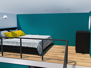 Projekt wnętrza mikromieszkania w apartamentowcach we Wrocławiu na konkurs - Sypialnia, styl nowoczesny - zdjęcie od g.pawul@gmail.com