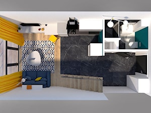 Projekt wnętrza mikromieszkania w apartamentowcach we Wrocławiu na konkurs - Schody, styl nowoczesny - zdjęcie od g.pawul@gmail.com