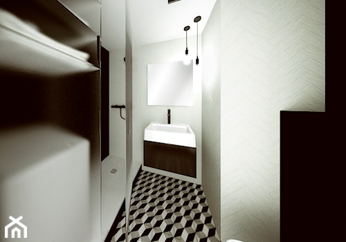 Konkurs dla projektantów wnętrz - Maximum funkcjonalności - Mała bez okna z lustrem łazienka, styl nowoczesny - zdjęcie od DoraiTym