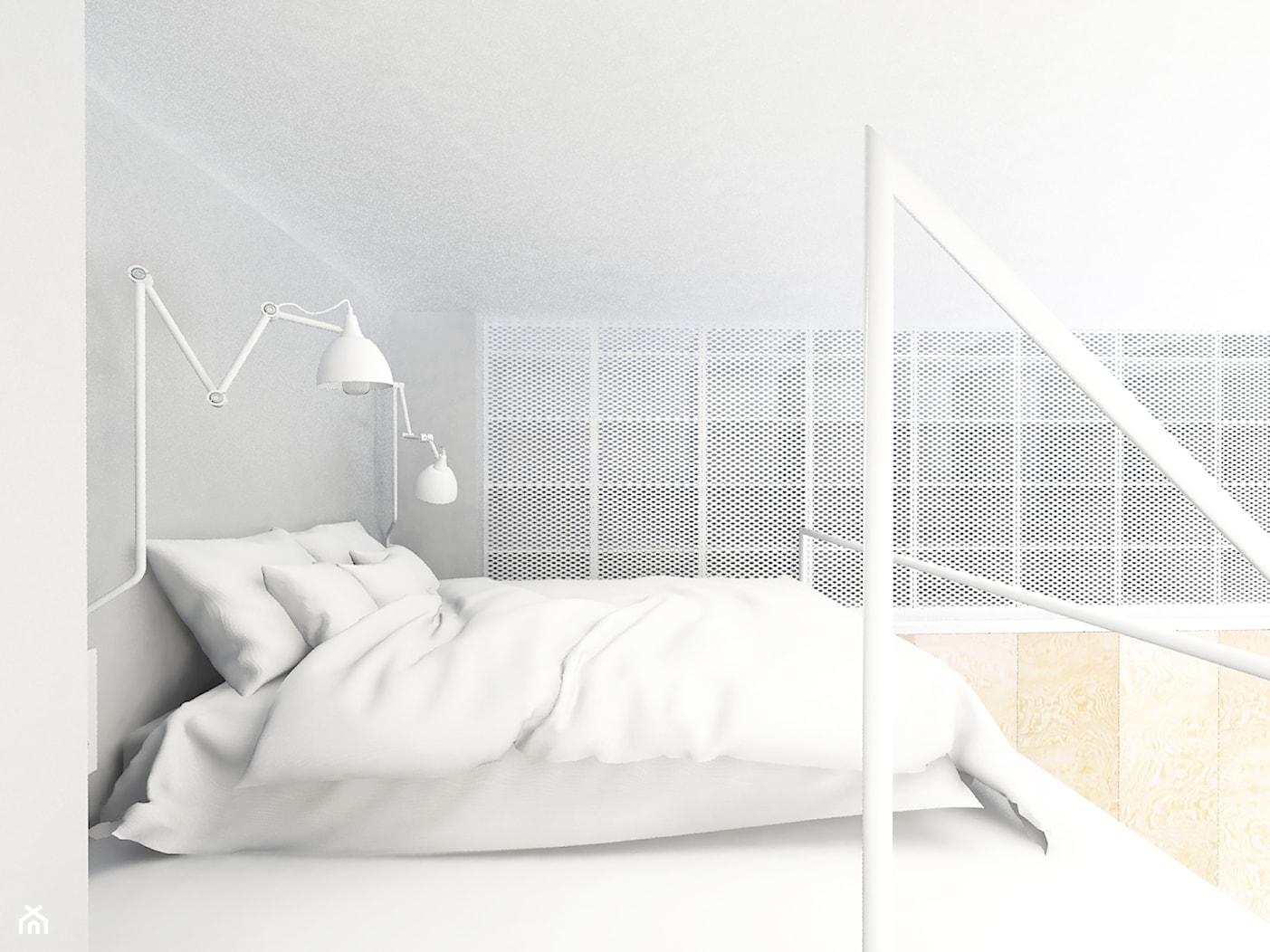 wizualizacja sypialni na antresoli - zdjęcie od n. studio - Homebook