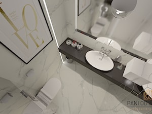 Salon kosmetyczny - Mała bez okna z lustrem z marmurową podłogą łazienka, styl nowoczesny - zdjęcie od Pani Od Wnętrz