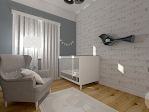 Dom pod Wrocławiem - Średni biały szary pokój dziecka dla niemowlaka dla chłopca dla dziewczynki - zdjęcie od Pani Od Wnętrz