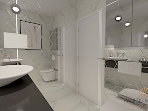 Salon kosmetyczny - Średnia bez okna z lustrem z marmurową podłogą łazienka, styl nowoczesny - zdjęcie od Pani Od Wnętrz
