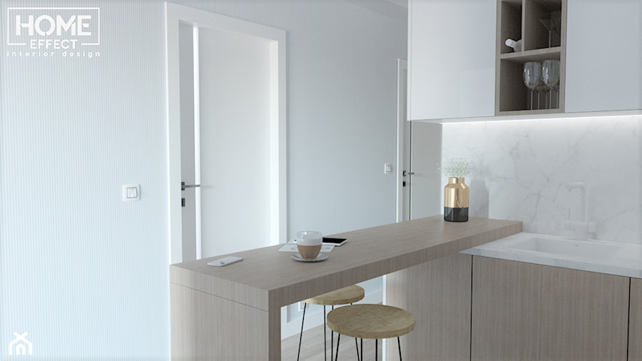 Biel i drewno w kuchni - zdjęcie od Home Effect