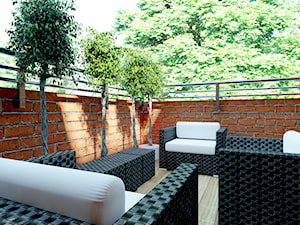 Apartament - Średni z meblami ogrodowymi taras, styl tradycyjny - zdjęcie od Polina Lesnikova • Projektowanie wnętrz •