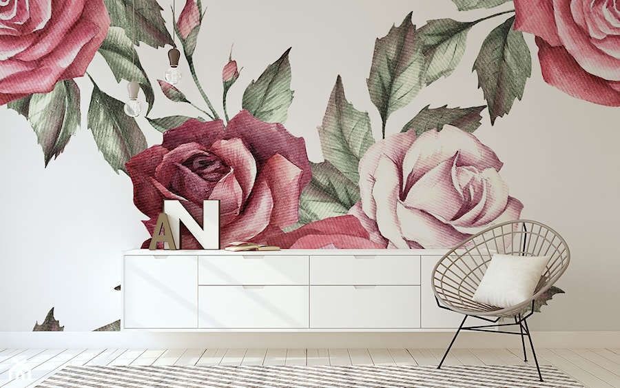 Salon ozdobiony różami - MYLOVIEW - zdjęcie od myloview.pl
