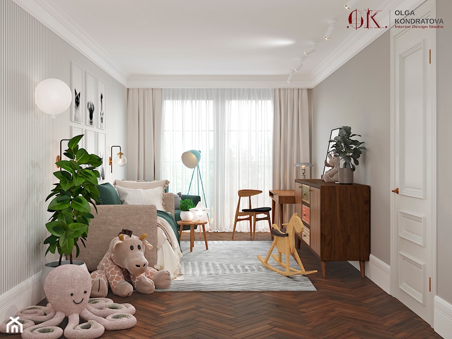 Modern Classic House - Średni szary pokój dziecka dla dziecka dla chłopca, styl tradycyjny - zdjęcie od Olga's Studio