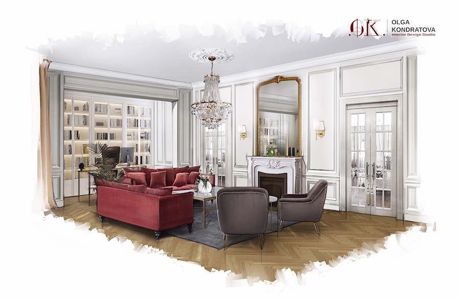 Modern classic - Salon, styl tradycyjny - zdjęcie od Olga's Studio