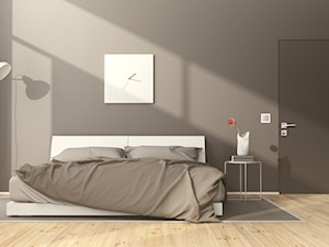Inspiracje - Średnia czarna sypialnia, styl minimalistyczny - zdjęcie od NOMET