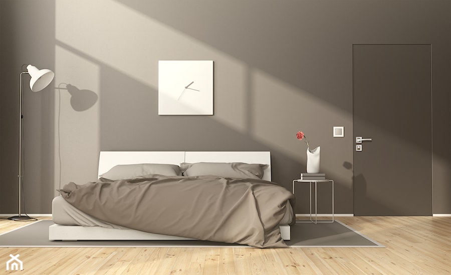 Inspiracje - Średnia czarna sypialnia, styl minimalistyczny - zdjęcie od NOMET