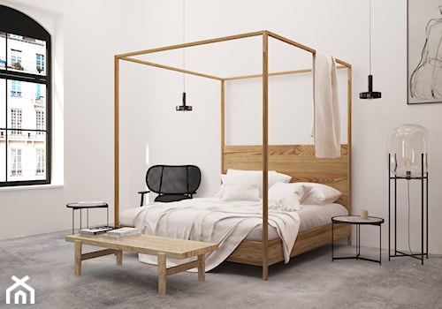 Loft apartament - Średnia biała sypialnia, styl minimalistyczny - zdjęcie od Madde studio