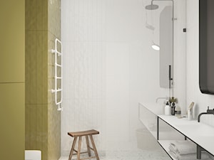 Mieszkanie w kamienicy - Średnia bez okna z lustrem z marmurową podłogą z punktowym oświetleniem łazienka, styl nowoczesny - zdjęcie od Madde studio