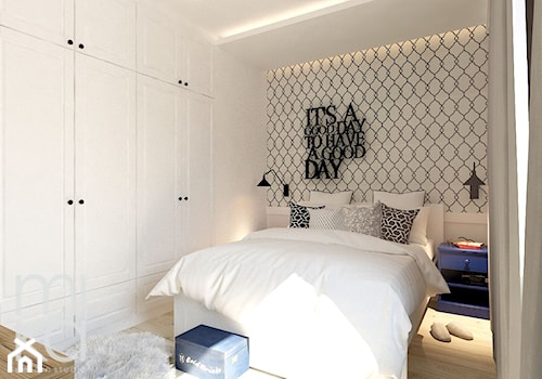 Między czernią a bielą - Średnia sypialnia, styl nowoczesny - zdjęcie od M!kaDesign