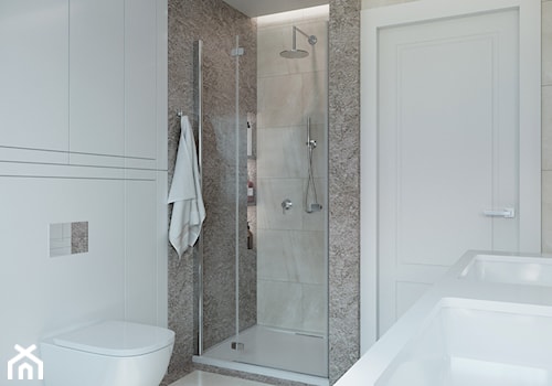 Metamorfoza na Bemowie - Średnia bez okna z dwoma umywalkami z punktowym oświetleniem łazienka, styl nowoczesny - zdjęcie od M!kaDesign