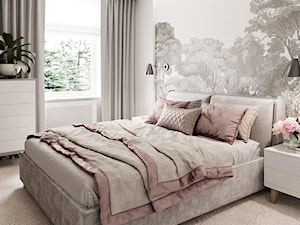 Subtelny Wilanów - Średnia biała sypialnia, styl nowoczesny - zdjęcie od M!kaDesign