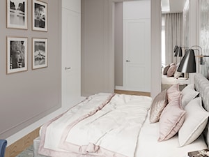 Mokotów z romantyczna nutą - Średnia szara sypialnia, styl nowoczesny - zdjęcie od M!kaDesign