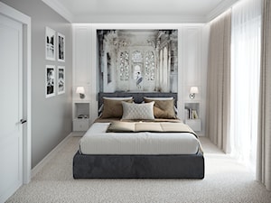 Metamorfoza na Bemowie - Mała biała szara sypialnia, styl tradycyjny - zdjęcie od M!kaDesign