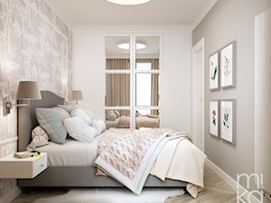 Stylowo na Woli - Średnia biała szara sypialnia, styl nowoczesny - zdjęcie od M!kaDesign