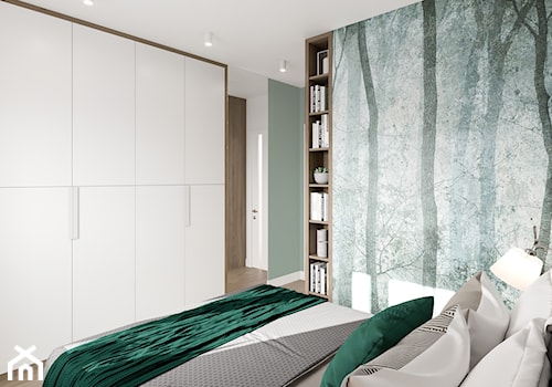 Na Bemowie w stylu skandynawskim - Średnia zielona sypialnia, styl skandynawski - zdjęcie od M!kaDesign