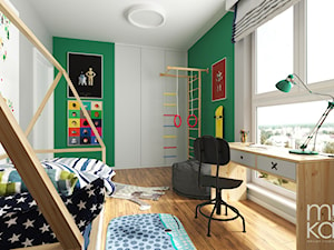PRZYTULNY EKLEKTYZM - Średni szary zielony pokój dziecka dla dziecka dla chłopca dla dziewczynki, styl nowoczesny - zdjęcie od M!kaDesign