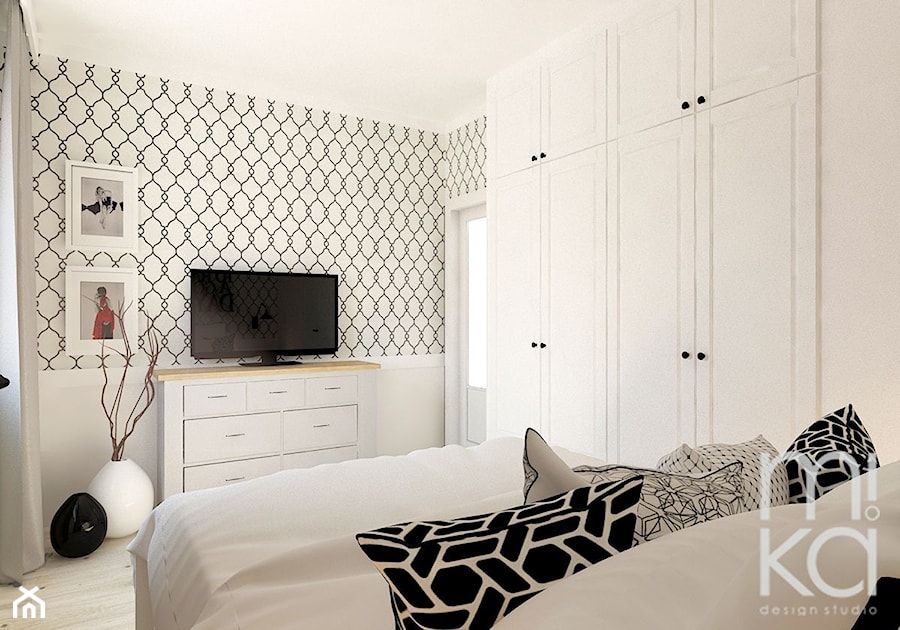 Między czernią a bielą - Średnia sypialnia, styl nowoczesny - zdjęcie od M!kaDesign