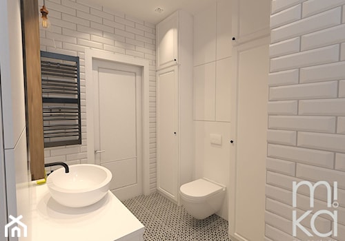 Między czernią a bielą - Mała bez okna łazienka, styl nowoczesny - zdjęcie od M!kaDesign