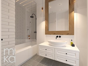 Między czernią a bielą - Mała bez okna łazienka, styl nowoczesny - zdjęcie od M!kaDesign