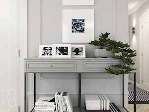 Stylowo na Woli - Mały biały szary hol / przedpokój, styl nowoczesny - zdjęcie od M!kaDesign