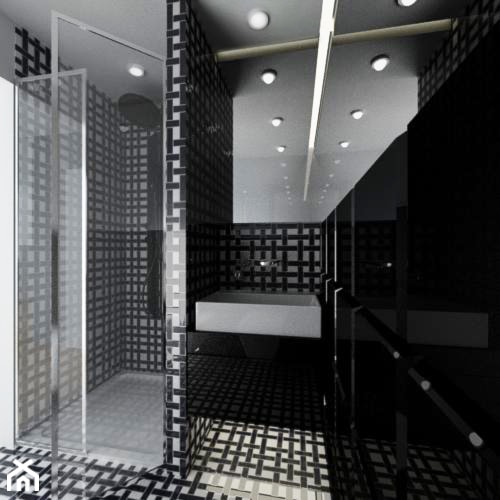 Projekt łazienki czarno białej - zdjęcie od Moduro Design - Homebook